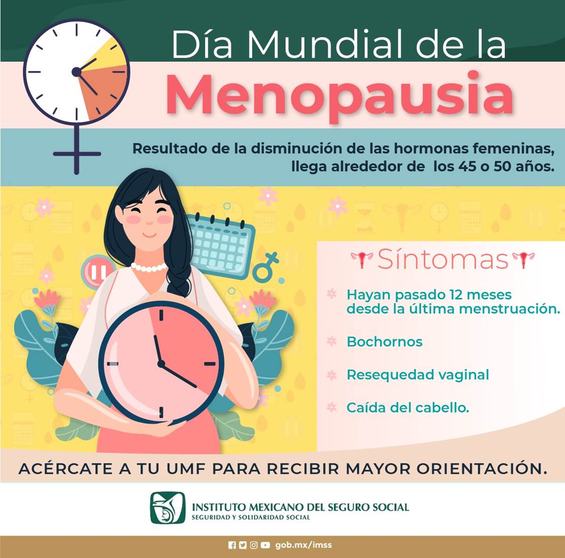 Informa IMSS sobre síntomas en la menopausia